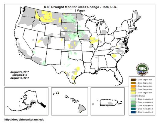 Example of a US Drought Monitor Change Maps
