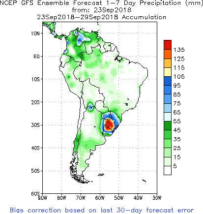 SA Week 1 Accum Precipitation (mm) Forecast