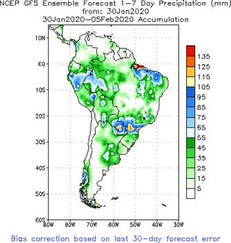 SA Week 1 Accum Precipitation (mm) Forecast