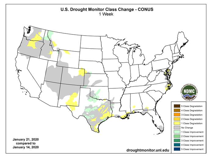 U.S. Drought Monitor Change Map